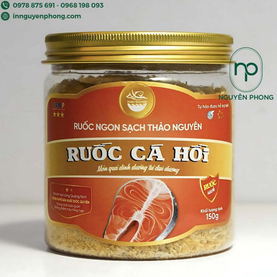 Mẫu tem nhãn ruốc cá hồi 